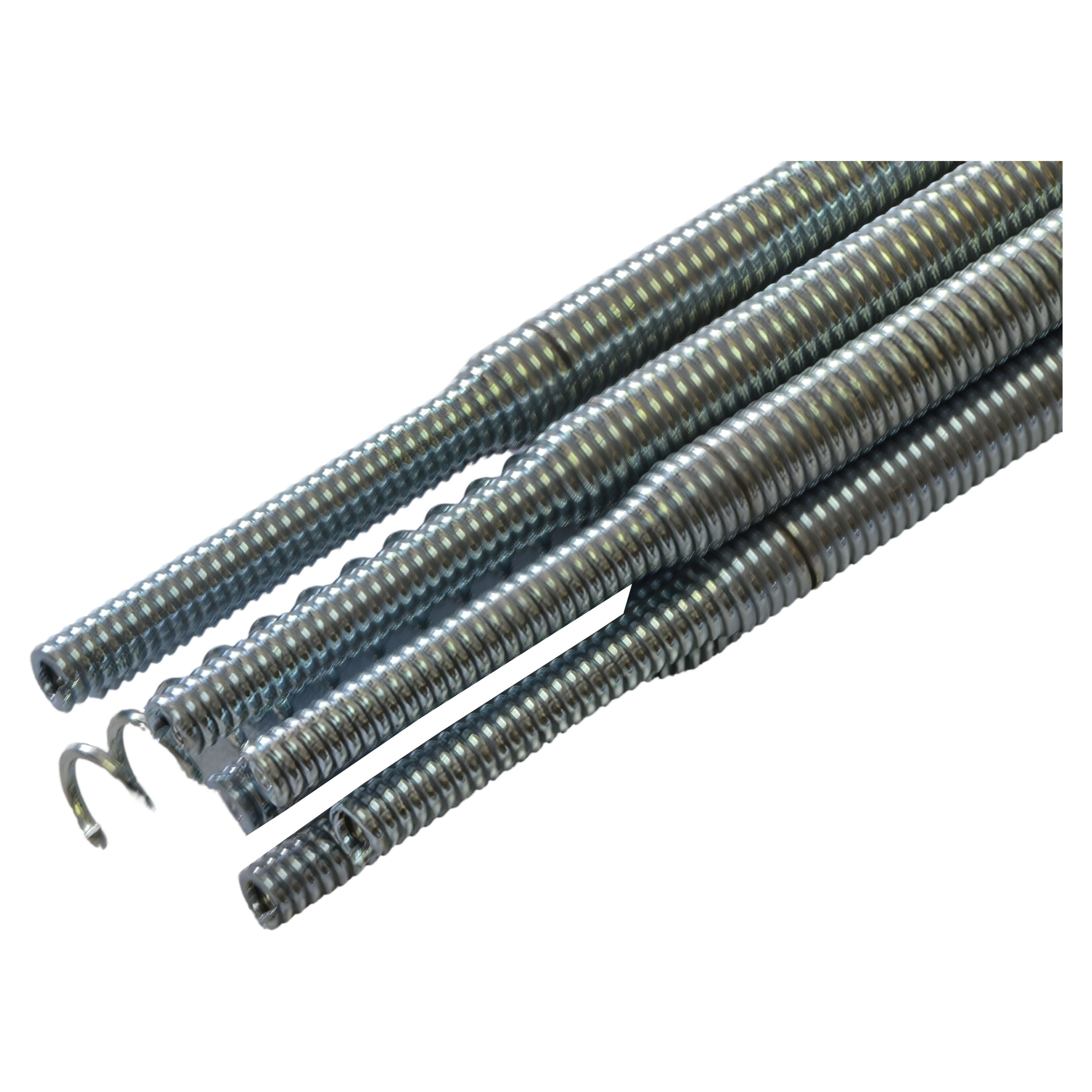 1/2" Steel Spring Drain Rods Heavy Duty Drain Pipe Cleaner Includes Plungers