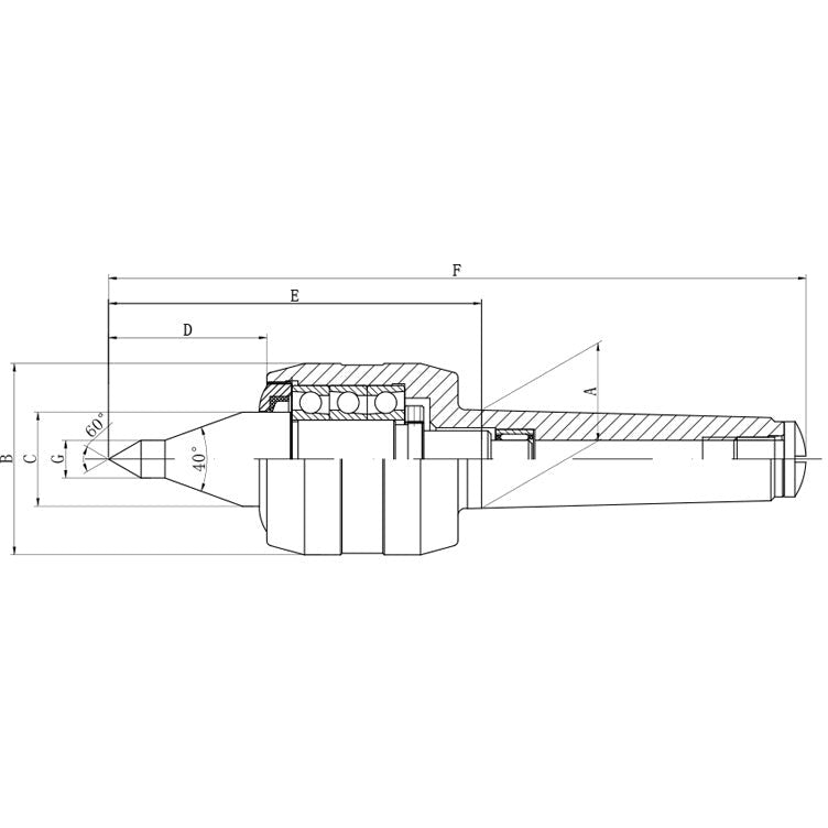 Morse Taper 4 Extended Nose Precision CNC High Speed Live Centre M14 drawbar