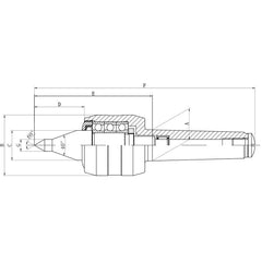 Morse Taper 3 Extended Nose Precision CNC High Speed Live Centre M12 drawbar