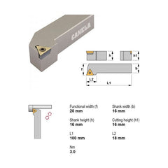 Canela Center Screw Turning Tool Holder STGCR1616H16 16mm Shank