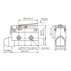 AZ-7140 Lever Switch Side Mount Limit Switch Diagram