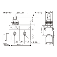 AZ-7310 Push Type, Side Mounting Limit Switch Diagram