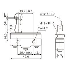 Z-15GQ22-B Roller Plunger Screw Terminal Micro Limit Switch Diagram