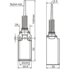 XCK-171 Spring Lever with Plastic Rod Actuator Limit Switch