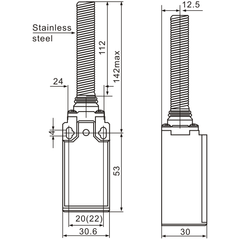 XCK-181 Coil Spring Actuator Momentary Limit Switch Diagram