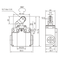 XCK-T121 Roller Push-Button Enclosed Limit Switch Diagram