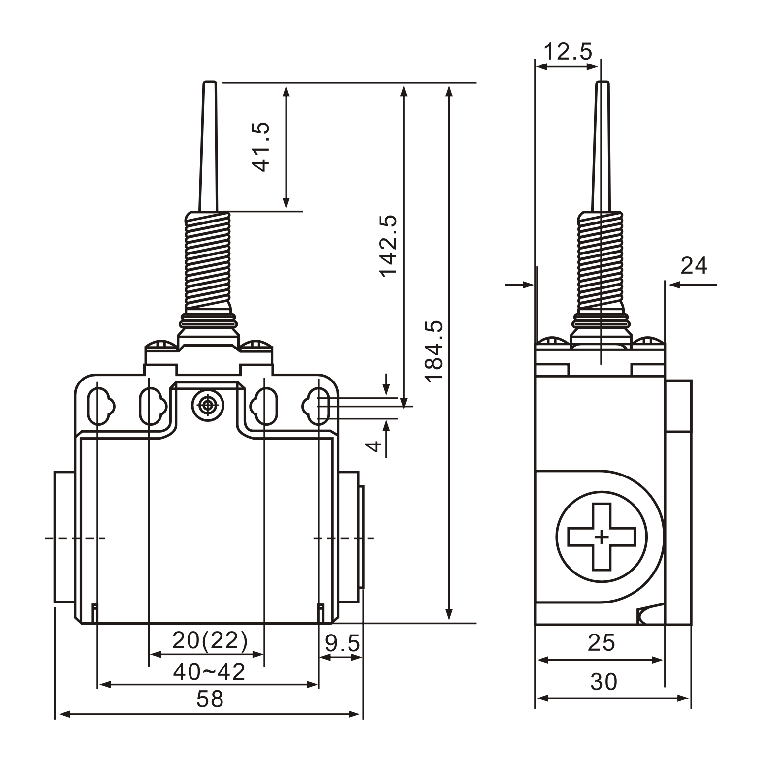 XCK-T171 Spring Rod Lever Limit Switch Diagram