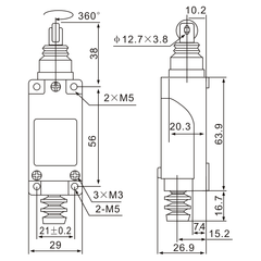 ME-8122 Cross Roller Plunger Momentary Limit Switch