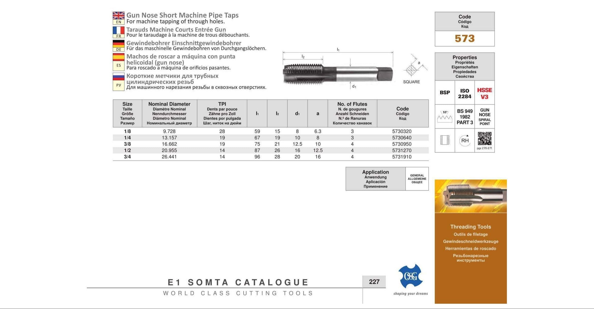   SOMTA - HSS GUN NOSE TAP BSP-G (STANDARD)