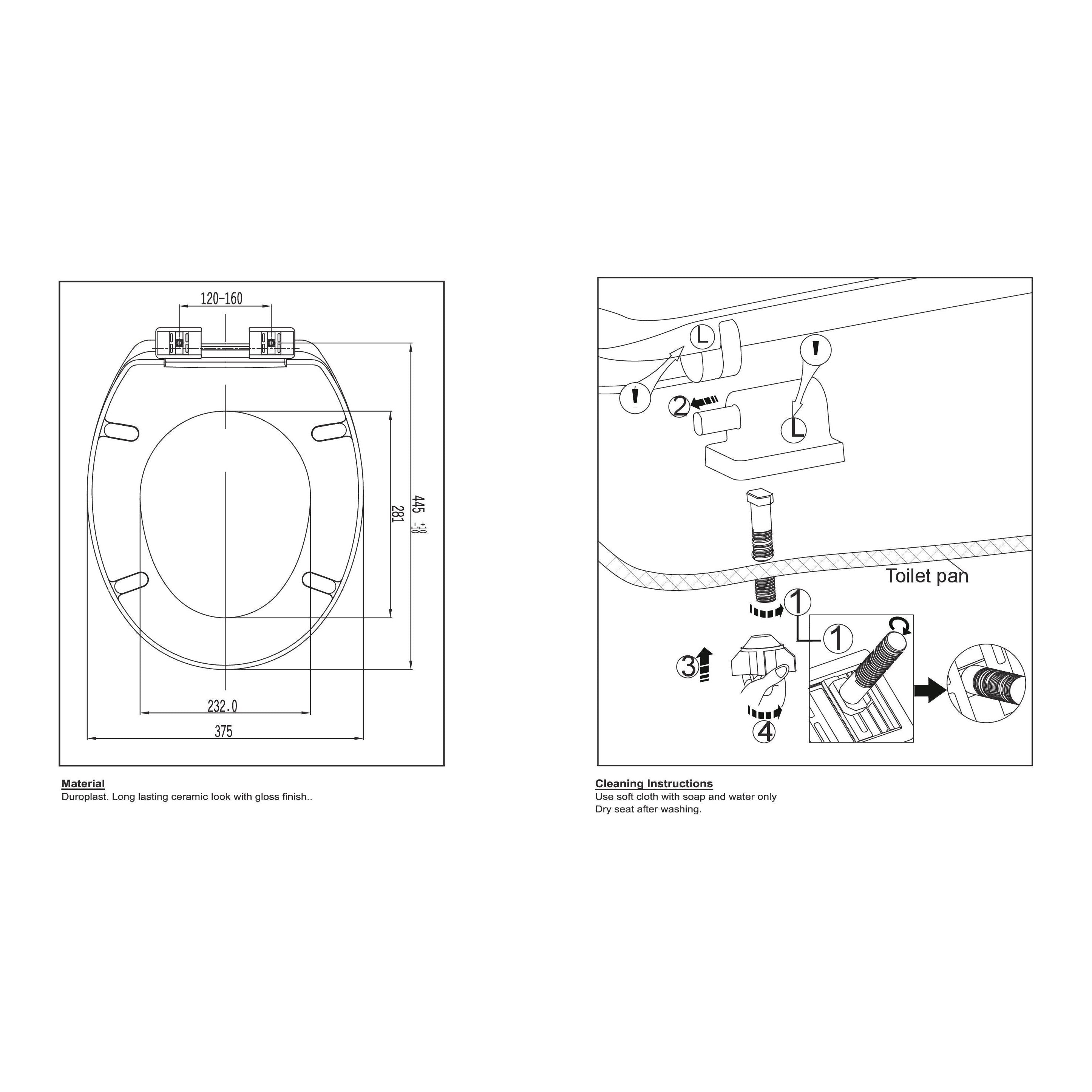 Haron TS-1000 AQUARIUS Slow Close Toilet Seat