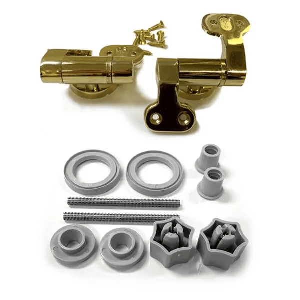 Haron TSH8600G – Gold Hinge and Fixing Kit to suit Haron TS-8600 & TS-8800 Wooden Toilet Seat