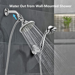 Chrome Two Way Shower Arm Diverter Valve Shower Head Splitter 