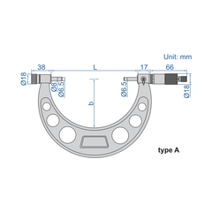 Insize Metric Outside Micrometer 0-200mm Range Series 3206-200A