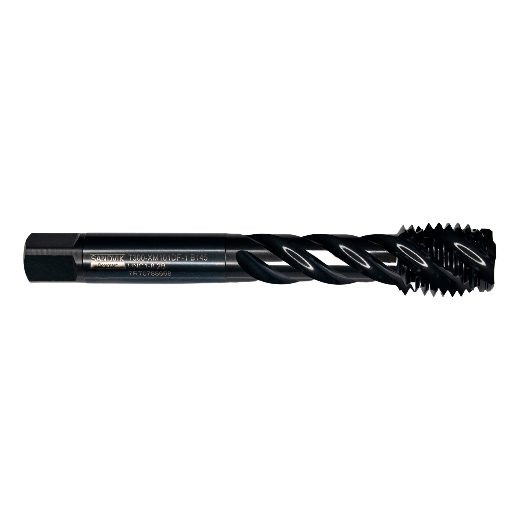 Sandvik HSS-PM Blue Spiral Flute PVD FeN coated Tap 1" UNF, DIN 2184-1 Long Body