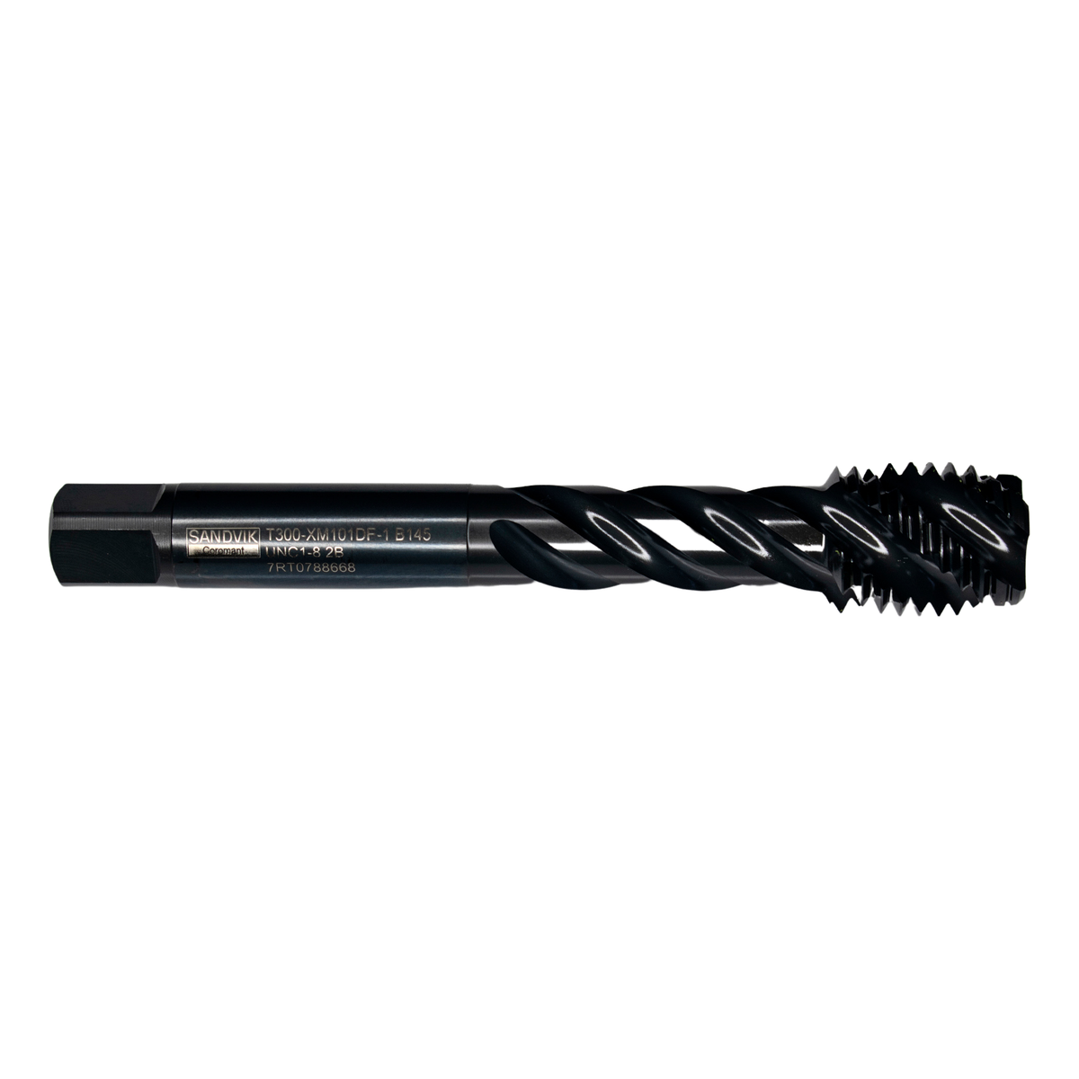 Sandvik HSS-PM Blue Spiral Flute PVD FeN coated Tap 1" UNF, DIN 2184-1 Long Body