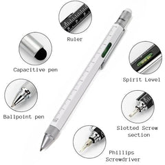 Full Metal Body 6-in-1 Multi-Function Tool White Engineers Pen