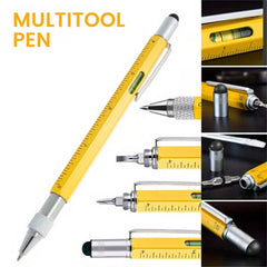 Yellow Full Metal Body 6-in-1 Multi-Function Tool Yellow Engineers Pen