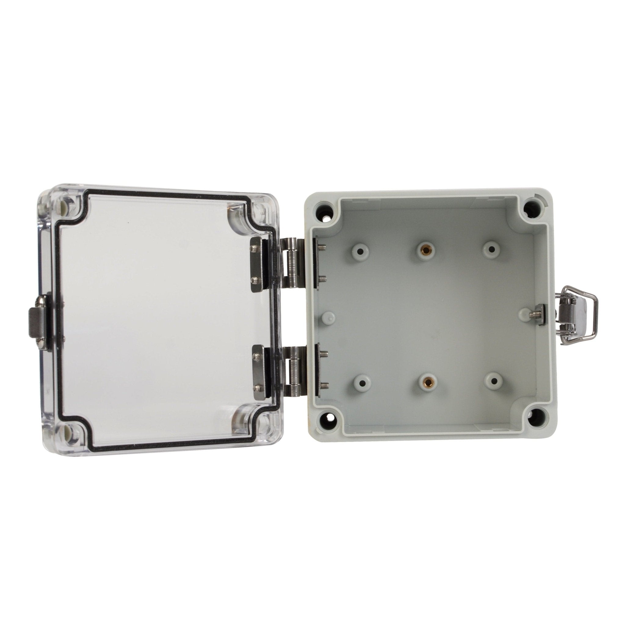 ABS IP66 Clear Lid Hinge Junction Box 125 x 125 x 75mm - Twin Eagle Imports