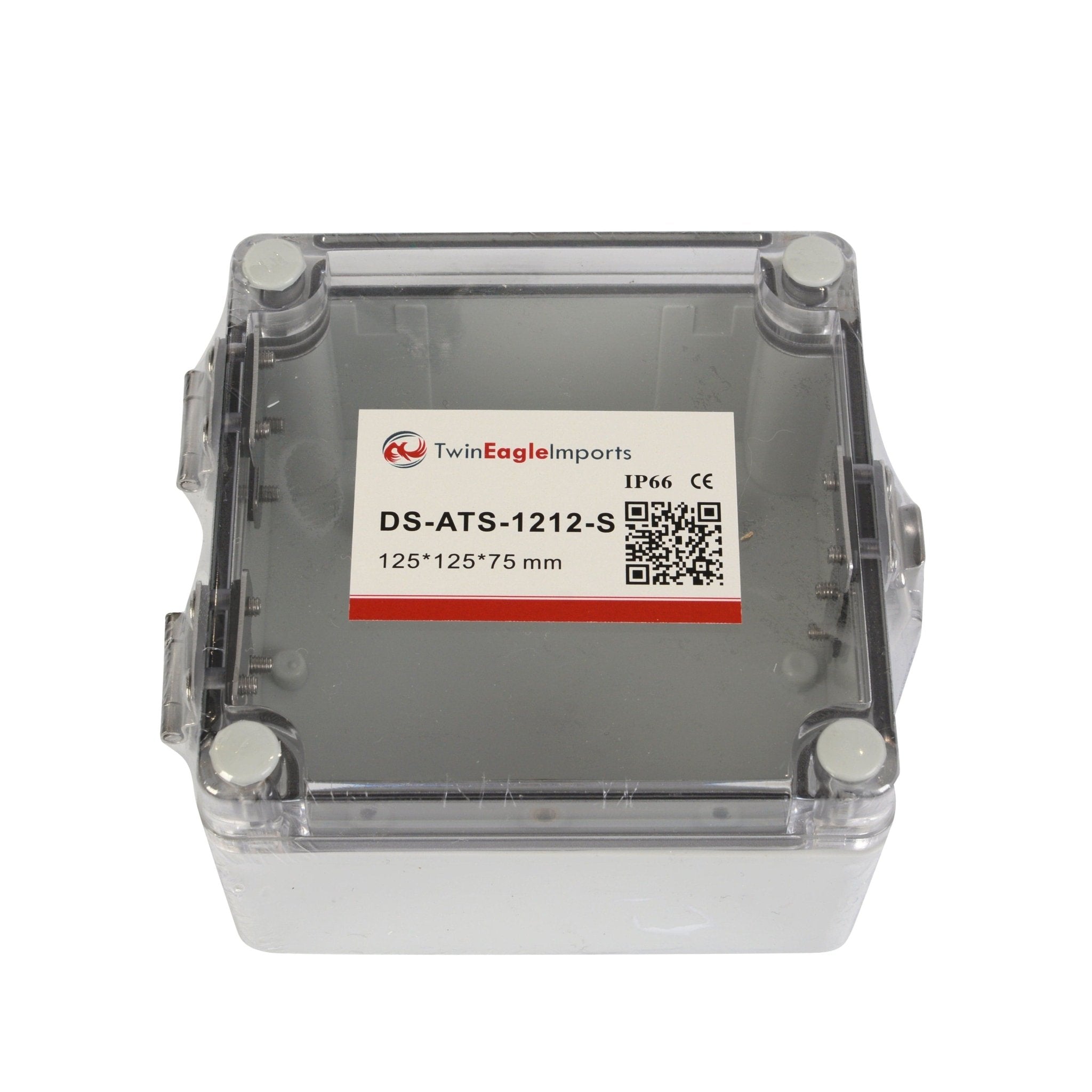 ABS IP66 Clear Lid Hinge Junction Box 125 x 125 x 75mm - Twin Eagle Imports