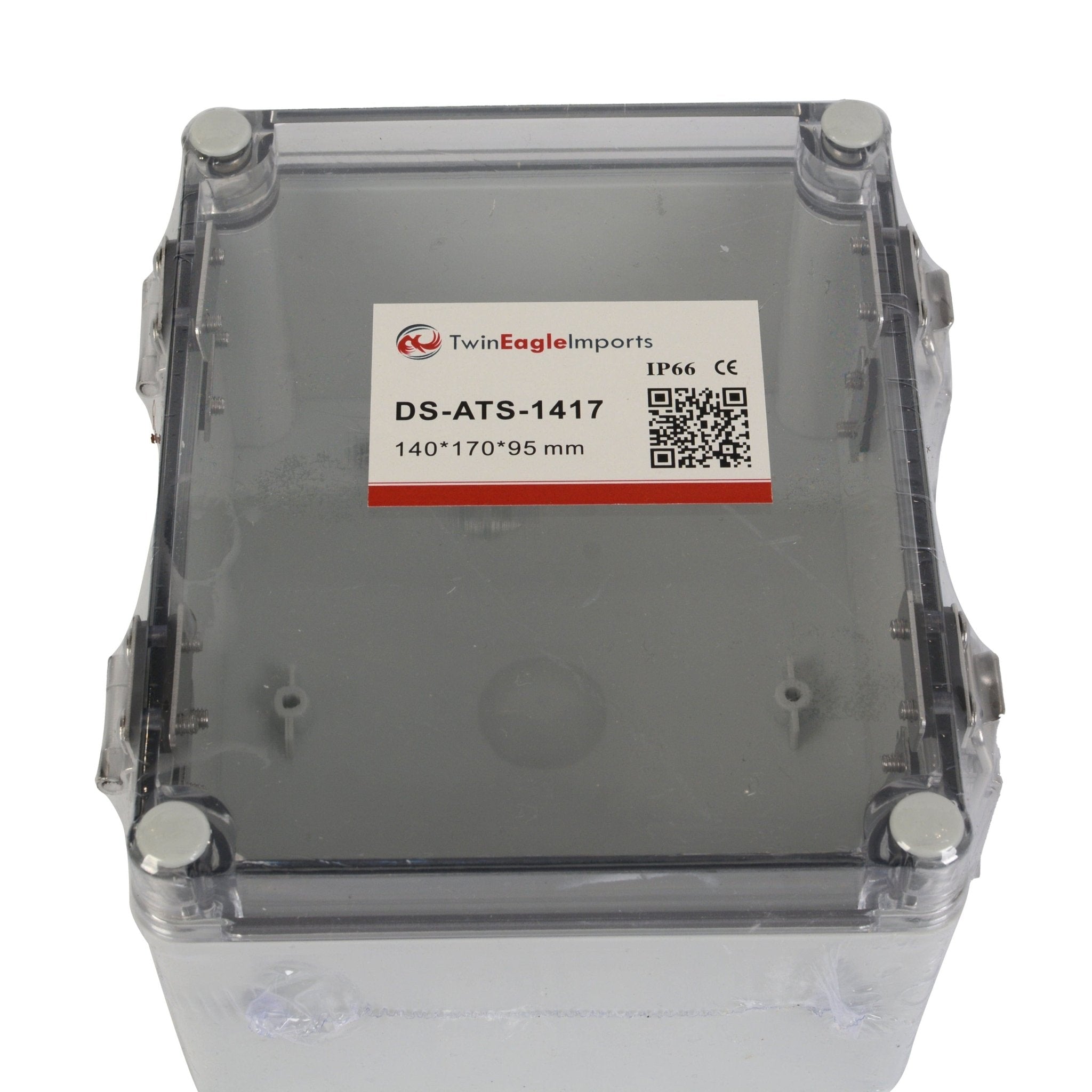 ABS IP66 Clear Lid Hinge Junction Box 140 x 170 x 95mm - Twin Eagle Imports