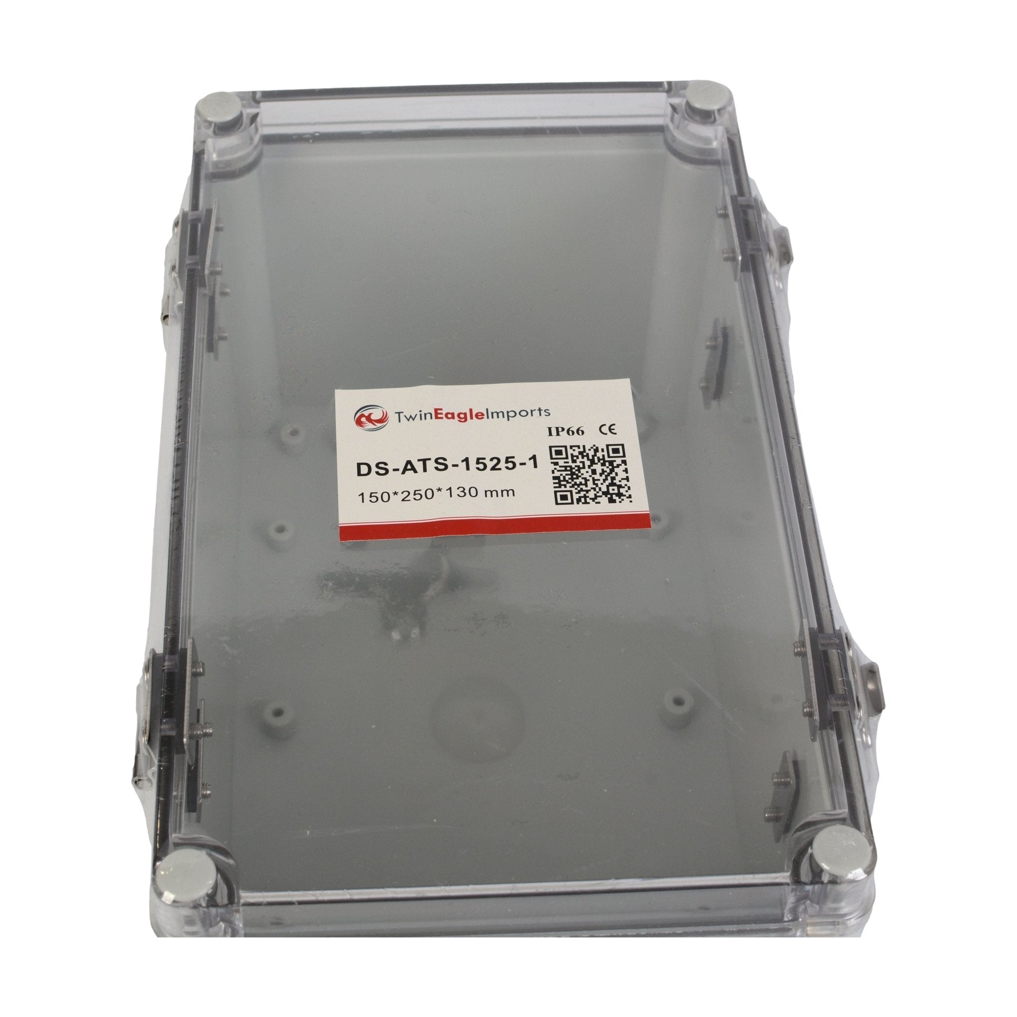 ABS IP66 Clear Lid Hinge Junction Box 150 x 250 x 130mm - Twin Eagle Imports