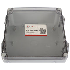 ABS IP66 Clear Lid Hinge Junction Box 200 x 200 x 95mm - Twin Eagle Imports