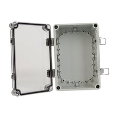 ABS IP66 Clear Lid Hinge Junction Box 280 x 190 x 130mm - Twin Eagle Imports