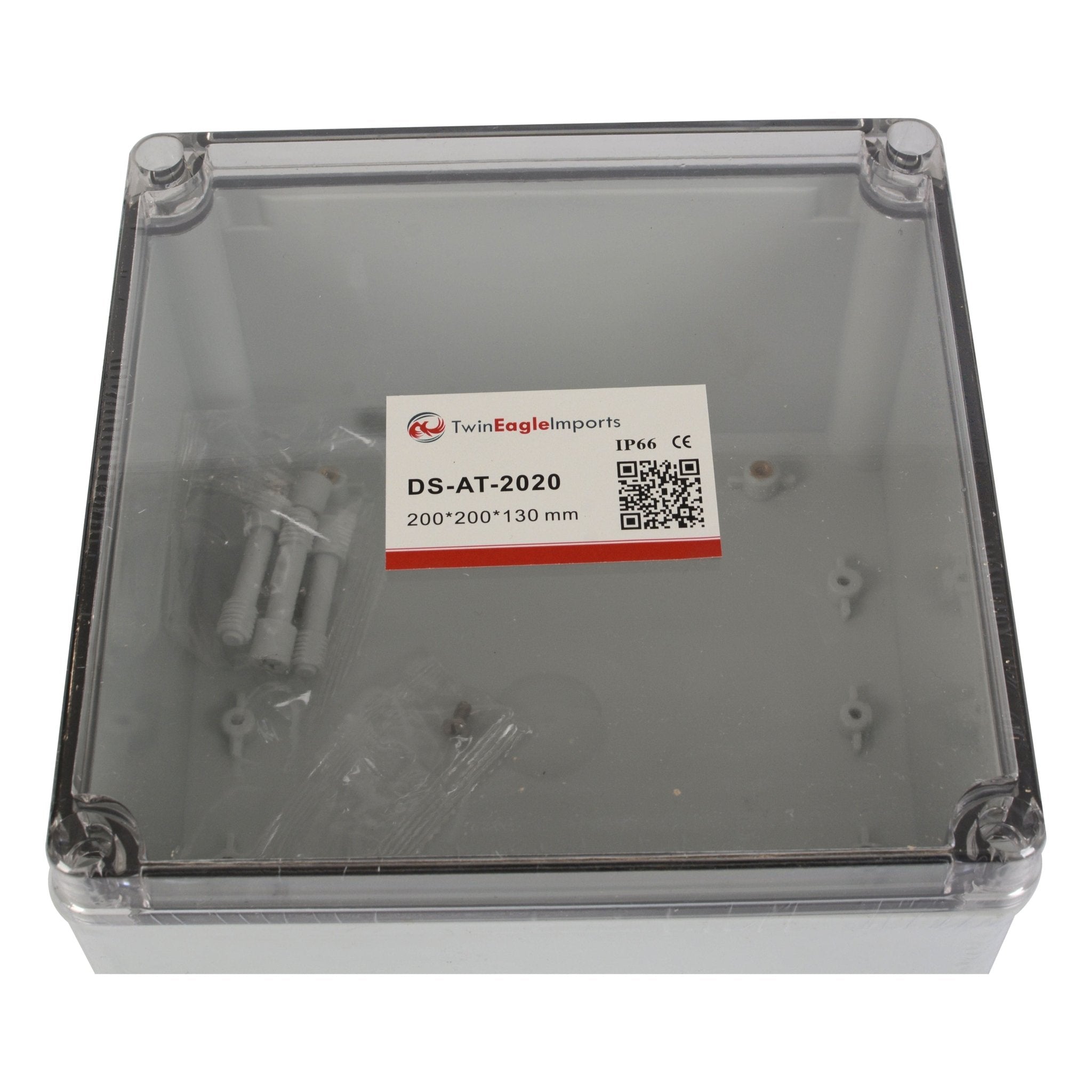 ABS IP66 Clear Lid Junction Box 200 x 200 x 130mm - Twin Eagle Imports