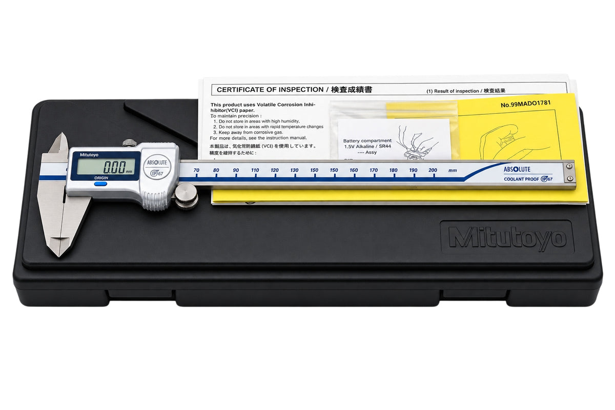 Mitutoyo IP67 Coolant Proof Digital Caliper 0-200mm Mitutoyo Series 500-713-20 (CD-P20M)