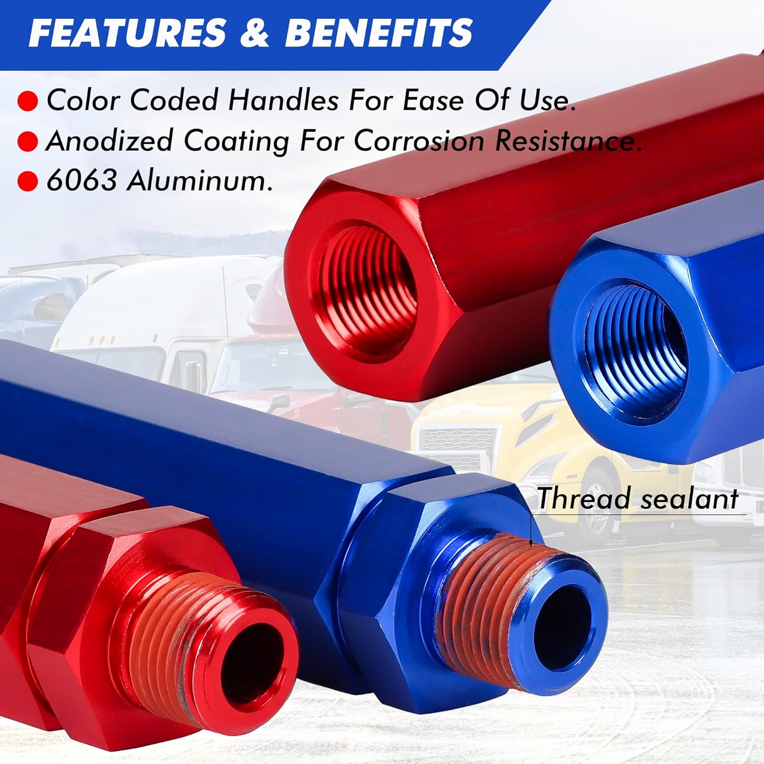 Aluminum Glad Hand HEX Handle Extension (Pack of 2) - Twin Eagle Imports