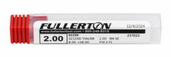 Fullerton 2.0mm 2 Flute TiAlN Coated Carbide Ball Nose Endmill - 3215 Series