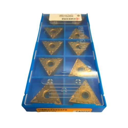 10pc Kyocera TNMG220404PS CA025P – Turning Insert (Medium to Roughing, PS Chipbreaker)