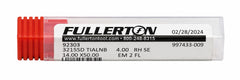 Fullerton 4.0mm 2 Flute TiAlN Coated Carbide Ball Nose Endmill - 3215 Series