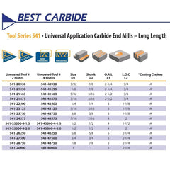 Best Carbide 3/8" 4 Flute Long Series Square End Mill – 3/8" Shank AlTiN Coated - Twin Eagle Imports