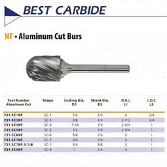 BEST CARBIDE CARBIDE BURRS Best Carbide - SC1MNF 6mm Aluminium Cut Carbide Burr
