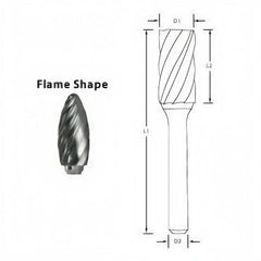 BEST CARBIDE CARBIDE BURRS Best Carbide - SH2NFL6 5/16" Aluminium Cut Long Series Carbide Burr