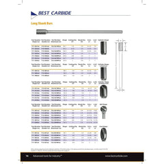 BEST CARBIDE CARBIDE BURRS Best Carbide - SL5L6 5/8" Double Cut Long Series Carbide Burr