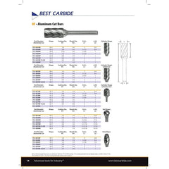 BEST CARBIDE CARBIDE BURRS Best Carbide - SM4NF 3/8" Aluminium Cut Carbide Burr