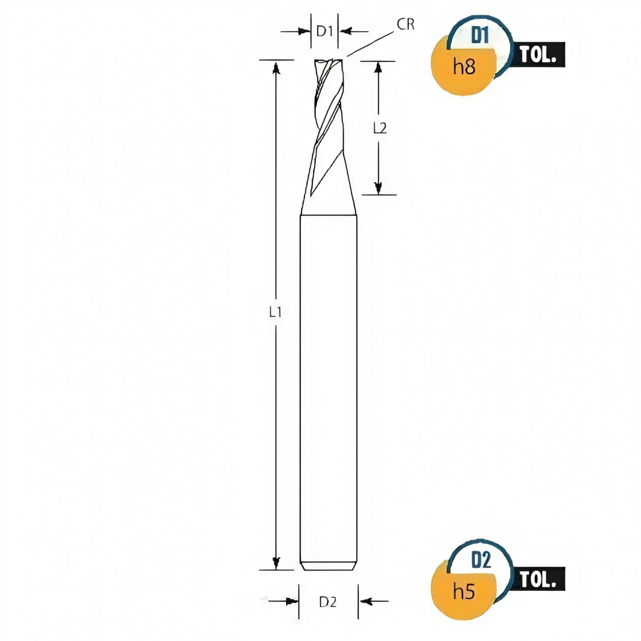 Best Carbide Regular Length AITiN coated 4-Flute End Mill 3mm, 0.2mm Corner Radius - Twin Eagle Imports