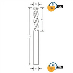 Best Carbide Regular Length Uncoated 4-Flute End Mill 1mm, Square End - Twin Eagle Imports