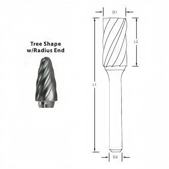 Best Carbide - SF1NF 1/4" Aluminium Cut Carbide Burr - Twin Eagle Imports