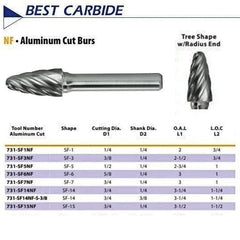 Best Carbide - SF1NF 1/4" Aluminium Cut Carbide Burr - Twin Eagle Imports