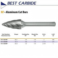 Best Carbide - SG3NF 3/8" Aluminium Cut Carbide Burr - Twin Eagle Imports