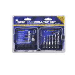 Bordo Drill & Tap Combo Set – 8G, 10G, 12G, 1/4", 5/16", 3/8" UNC (6-Piece) - Twin Eagle Imports
