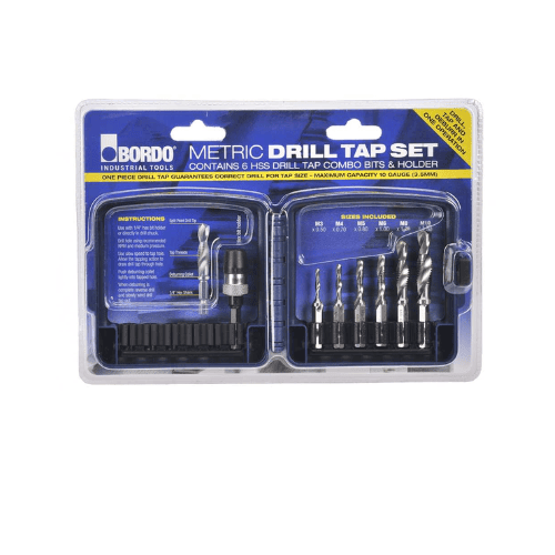 Bordo Drill & Tap Combo Set – M3, M4, M5, M6, M8, M10 (6-Piece) - Twin Eagle Imports