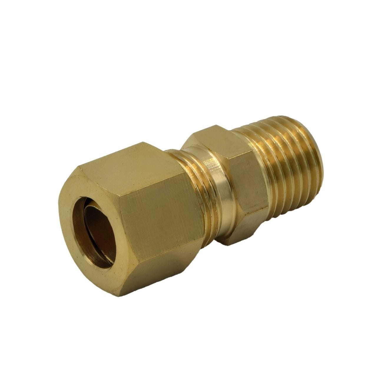 Brass Compression Male Female Connector (T3/8xM1/4) - Twin Eagle Imports