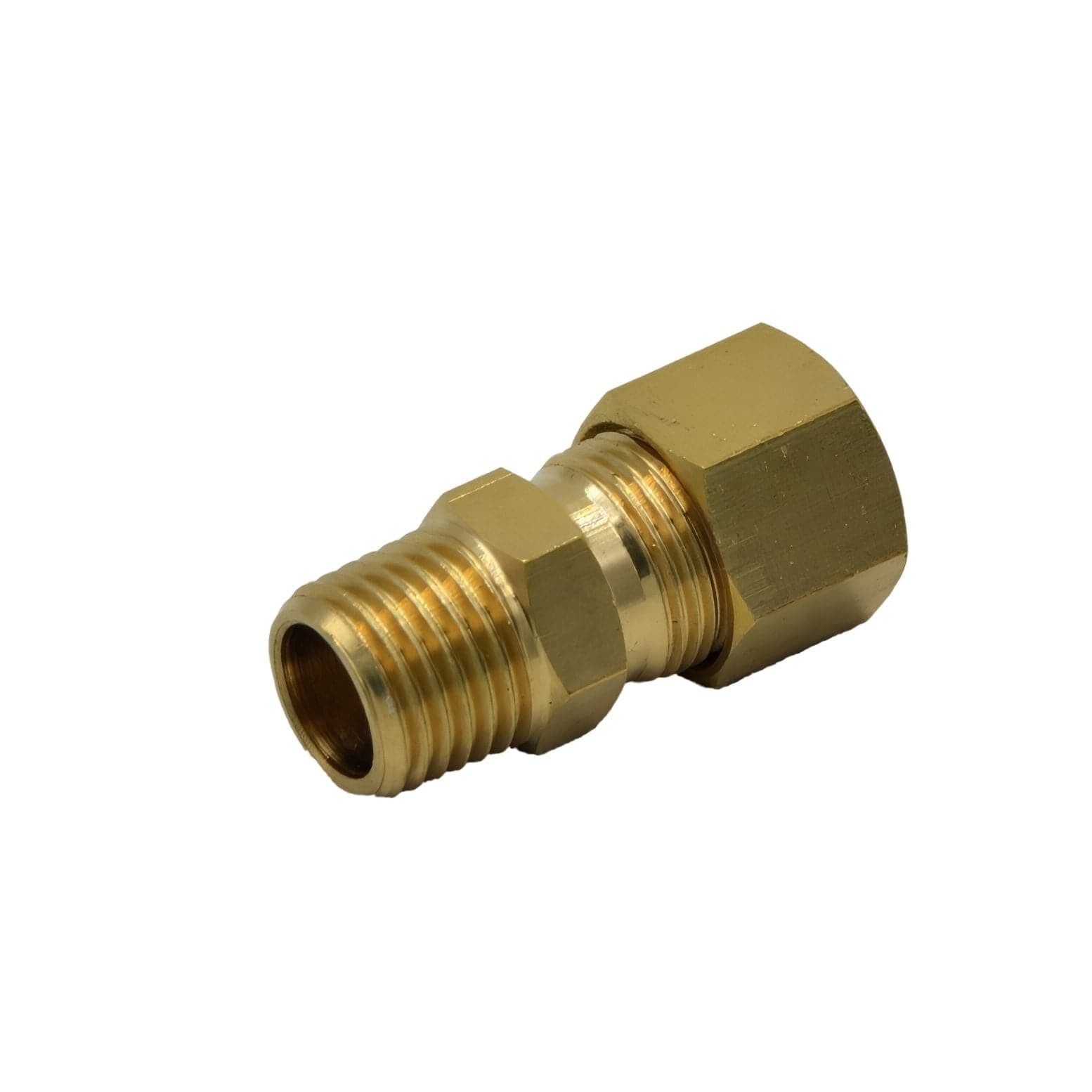 Brass Compression Male Female Connector (T3/8xM1/4) - Twin Eagle Imports