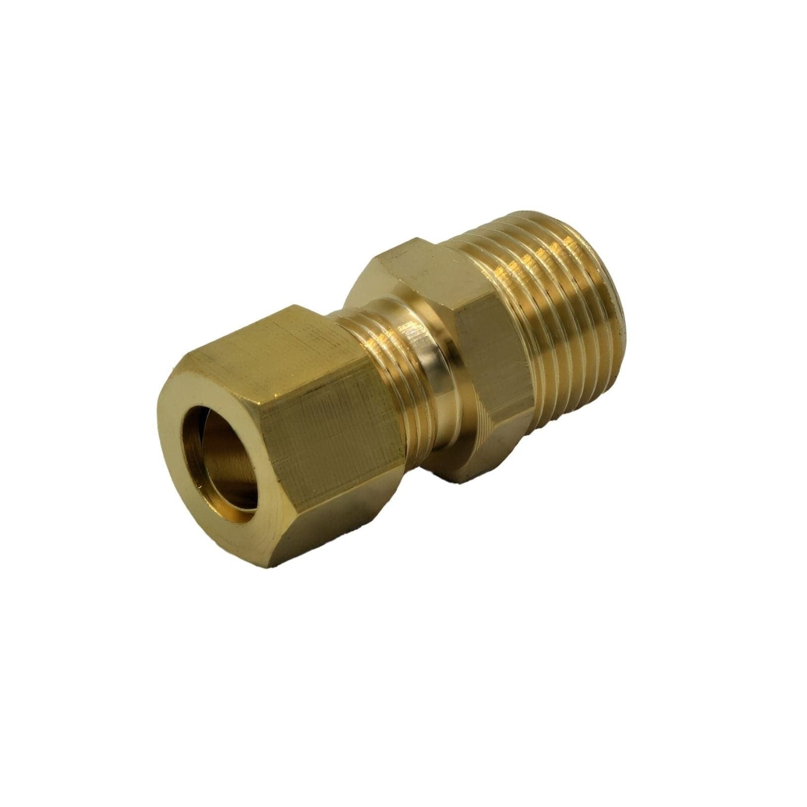 Brass Compression Male Female Connector (T3/8xM3/8) - Twin Eagle Imports