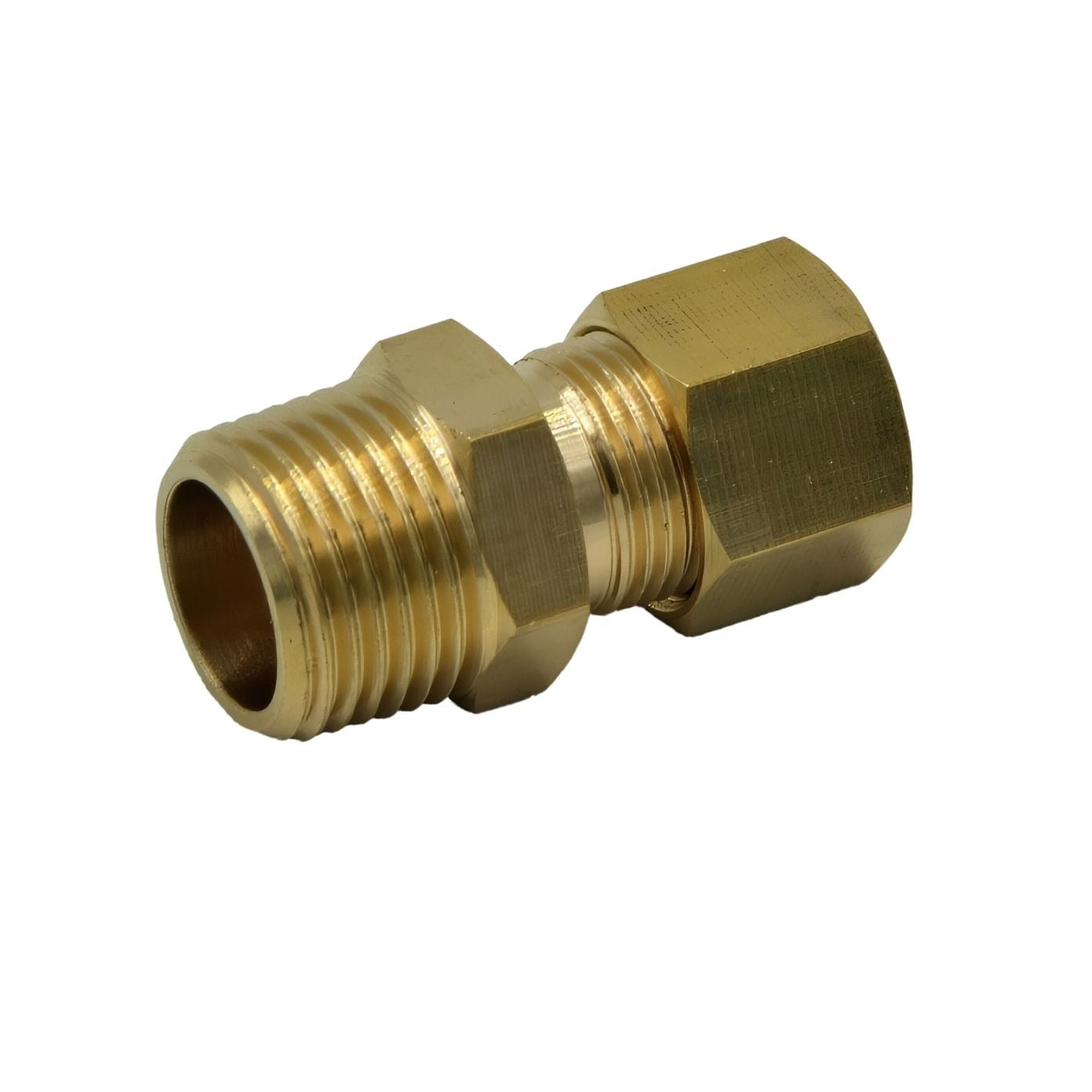 Brass Compression Male Female Connector (T3/8xM3/8) - Twin Eagle Imports