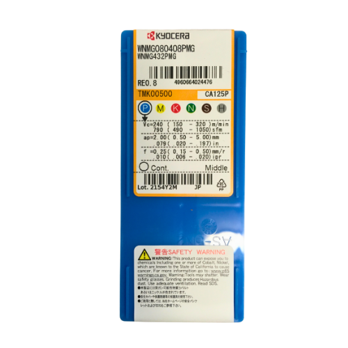 10pc Kyocera WNMG080408PMG CA125P – Turning Insert (Medium-Roughing, PMG Chipbreaker)